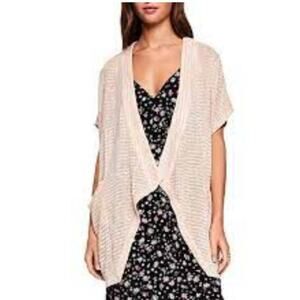 BCBGeneration Cardigan Sz S XS Rose Smoke Vest Cover-Up LAGENLOOK Oversized $128